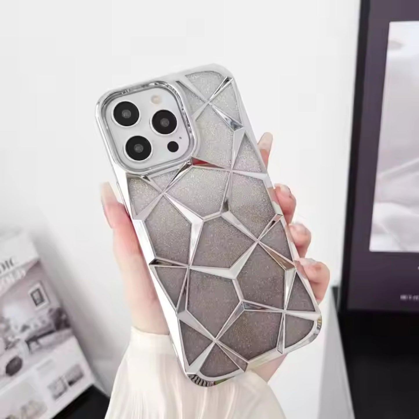 Luxury Dimond Glitter Case for iPhone – Sparkling Black Crystal Design