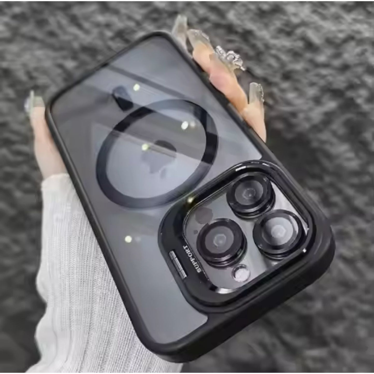 All-in-One iPhone Case β Built-in Kickstand + Camera Rings Anti-Shock Border π₯