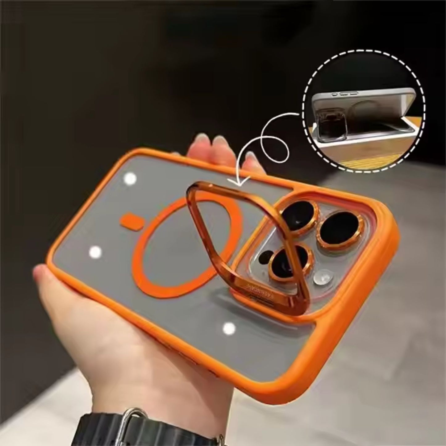 All-in-One iPhone Case β Built-in Kickstand + Camera Rings Anti-Shock Border π₯