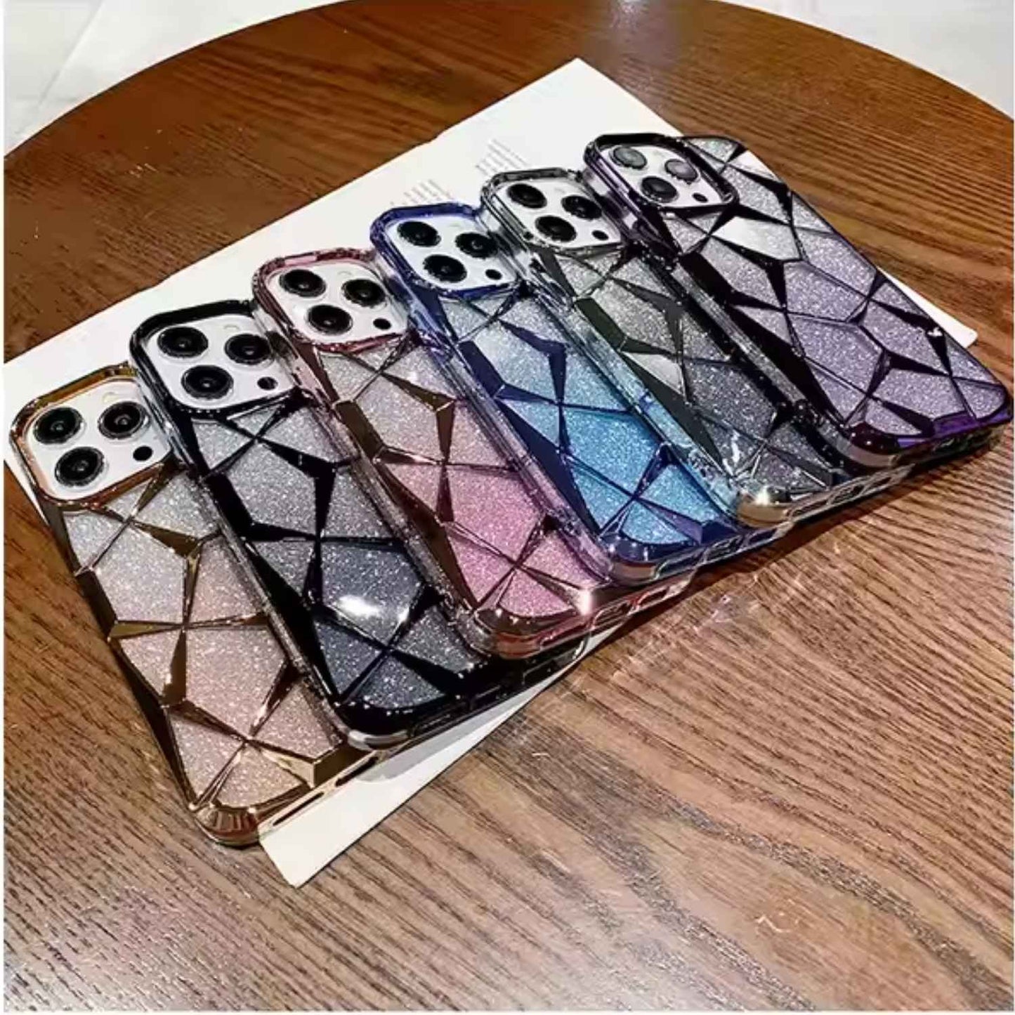 Luxury Dimond Glitter Case for iPhone – Sparkling Black Crystal Design