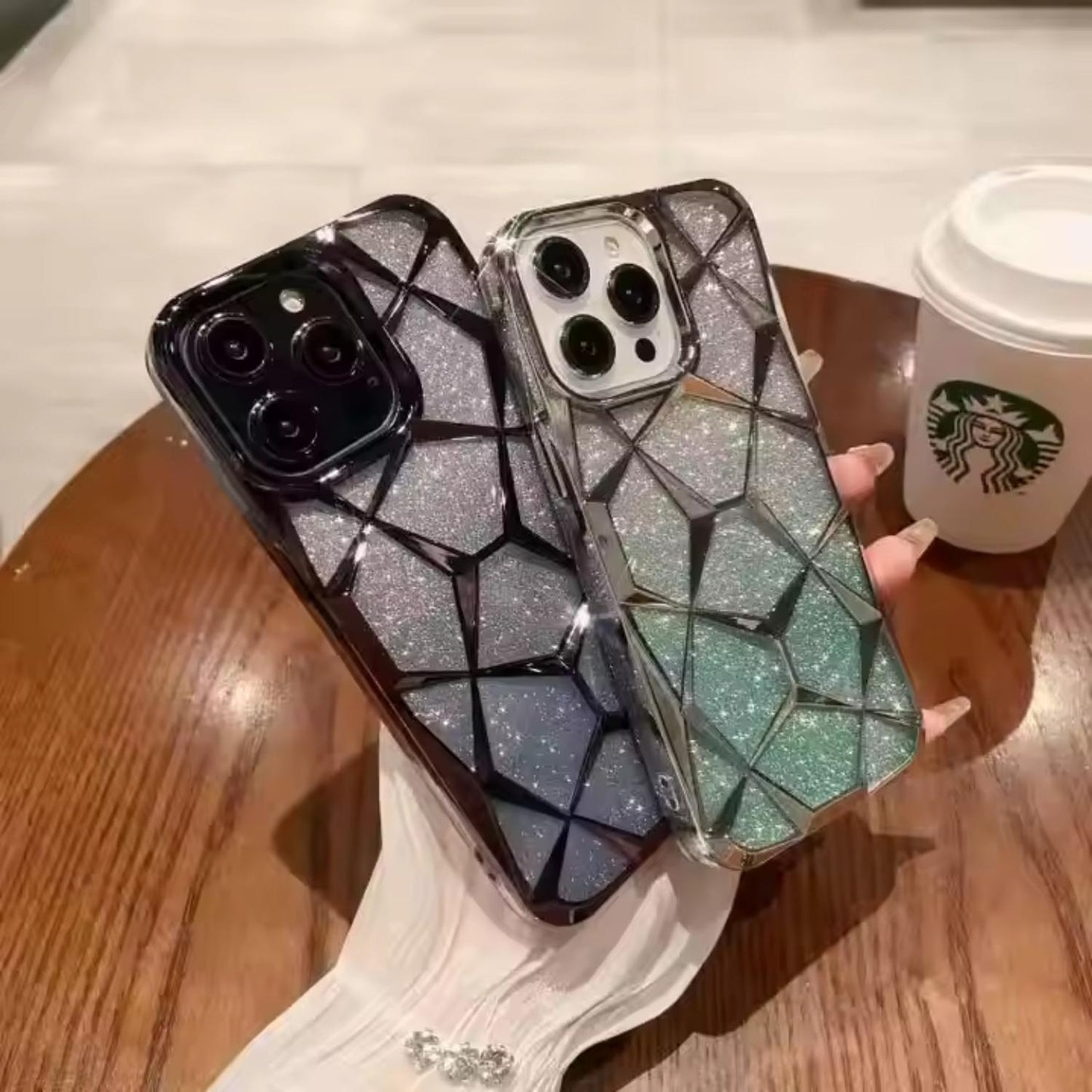 Luxury Dimond Glitter Case for iPhone – Sparkling Black Crystal Design