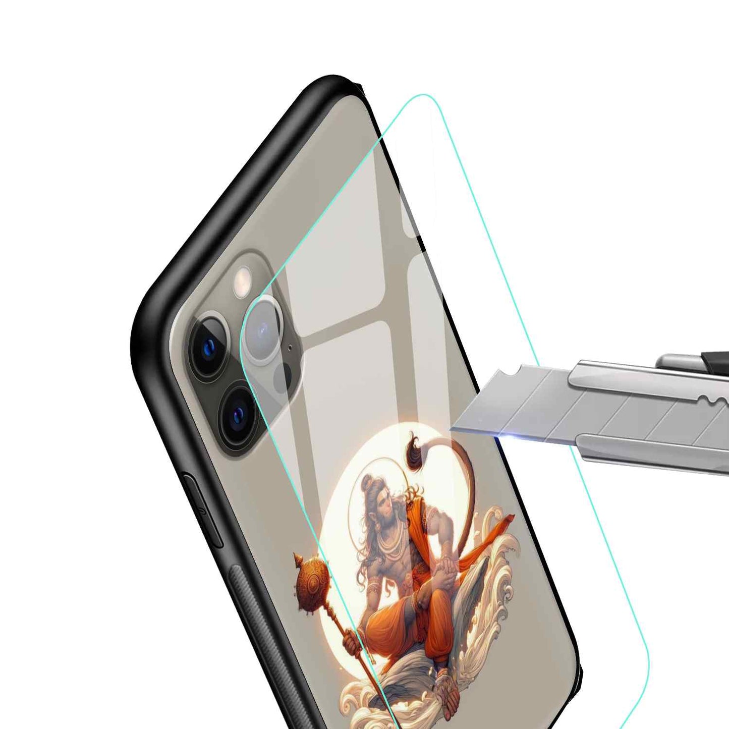 Hanuman Ji Glass Back Cover
