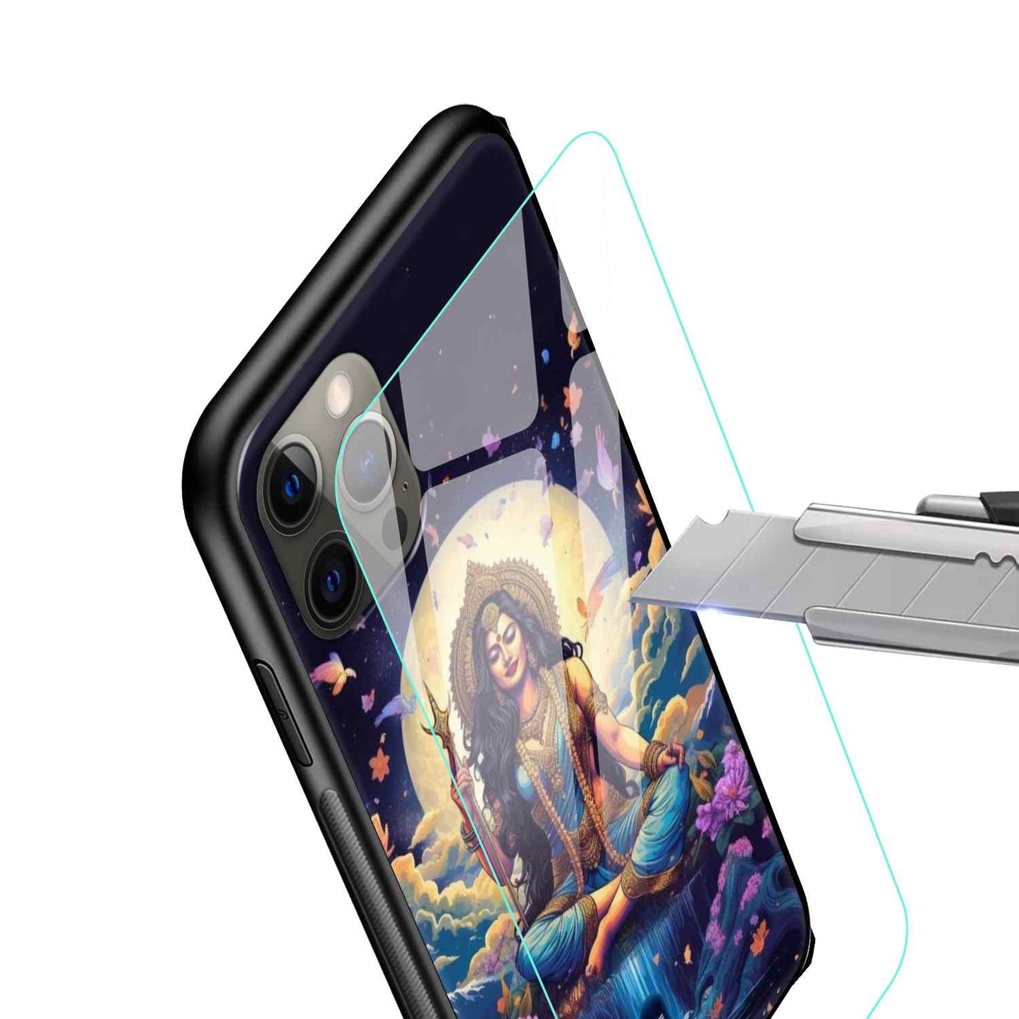 Saraswati Glass Back Cover