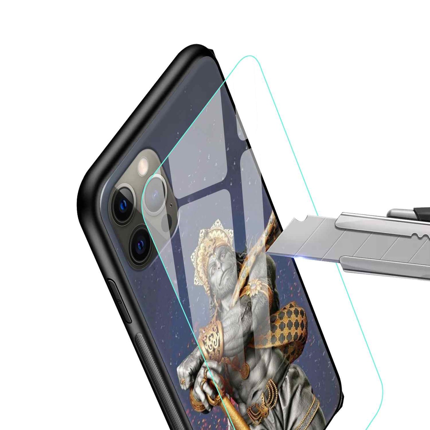 Hanuman Ji Glass Back Cover