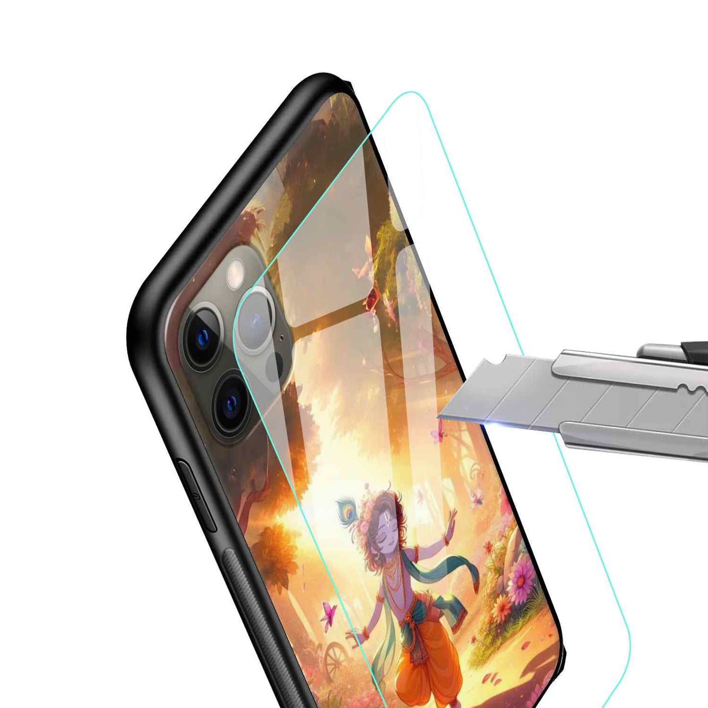 Krishna Ji Glass Back Cover