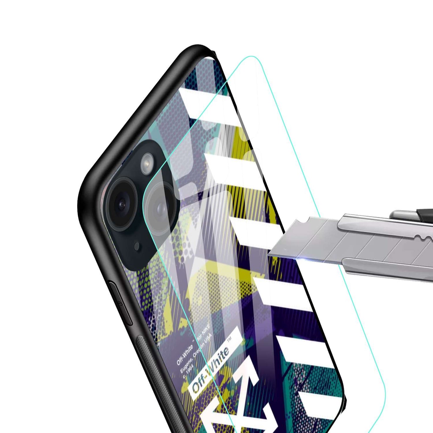 Nike off White Original Glass Glossy Finish Back Cover
