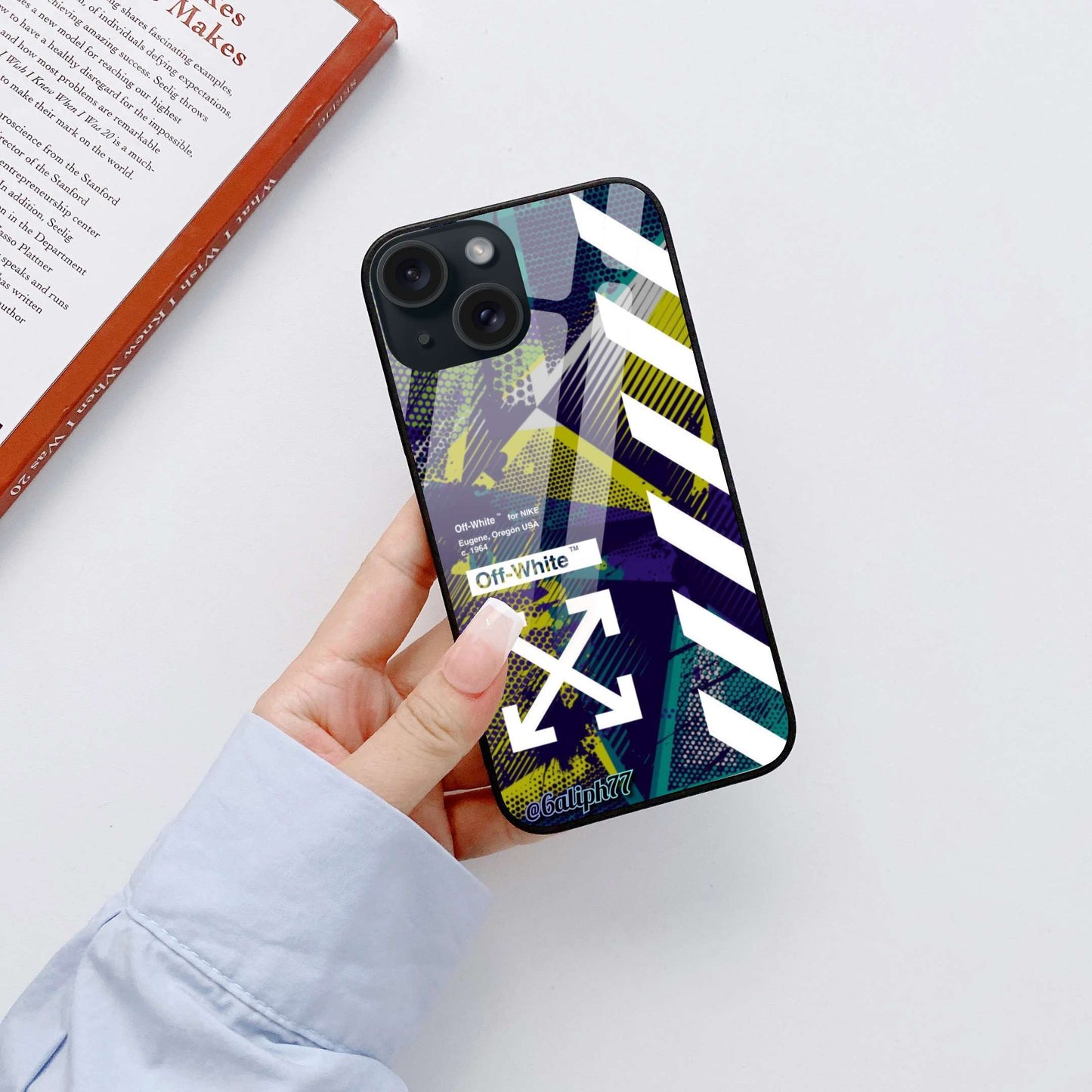 Nike off White Original Glass Glossy Finish Back Cover