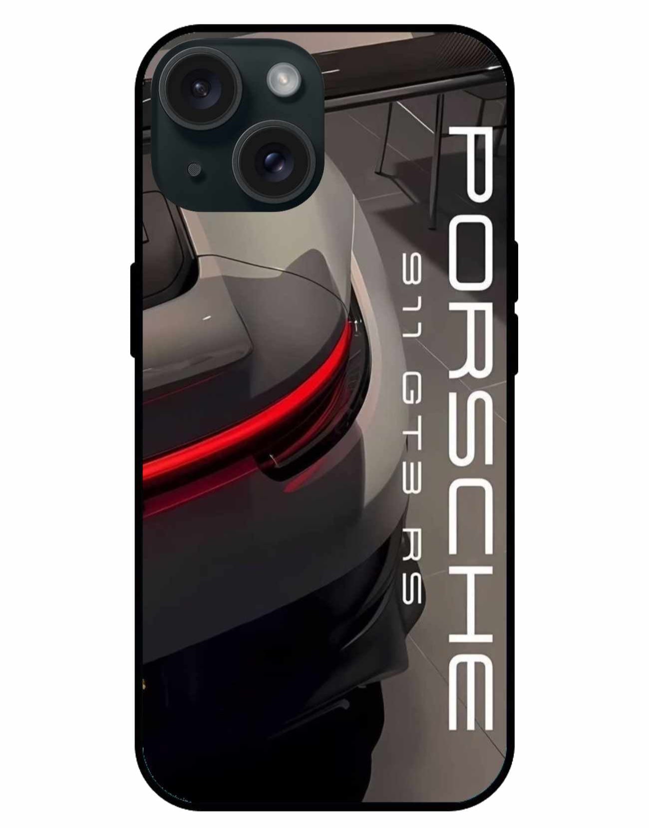 Porsche Glossy Original Glass Premium Back Cover
