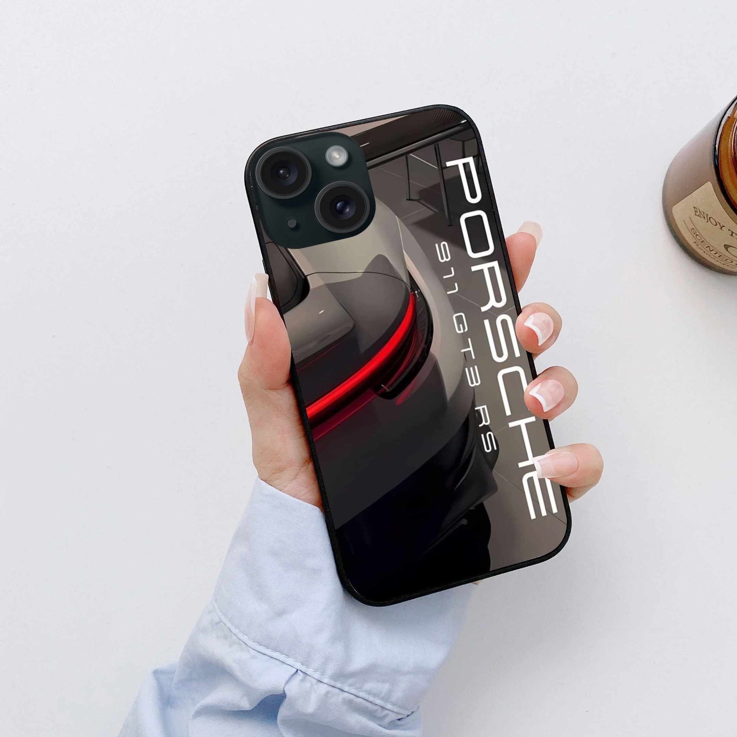 Porsche Glossy Original Glass Premium Back Cover