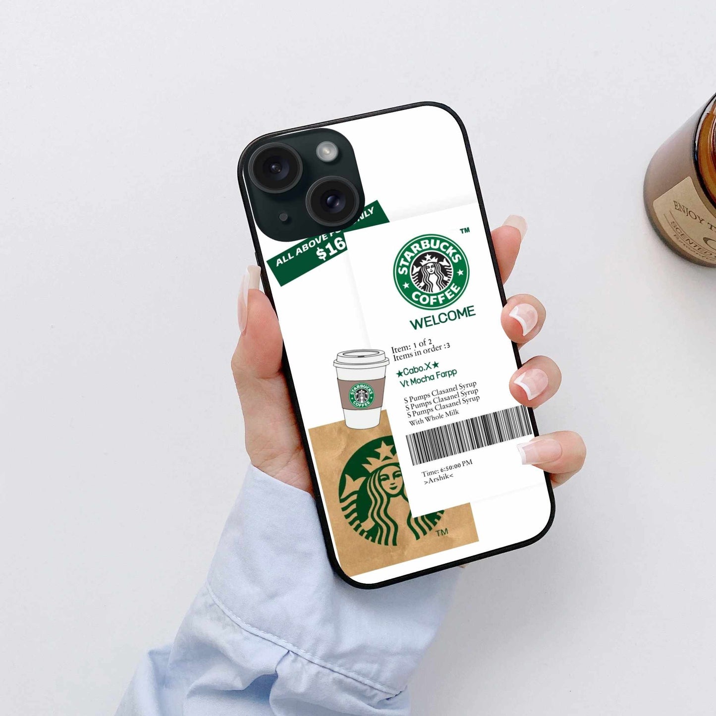 Starbucks Coffee Order Receipt Original Glass Cover