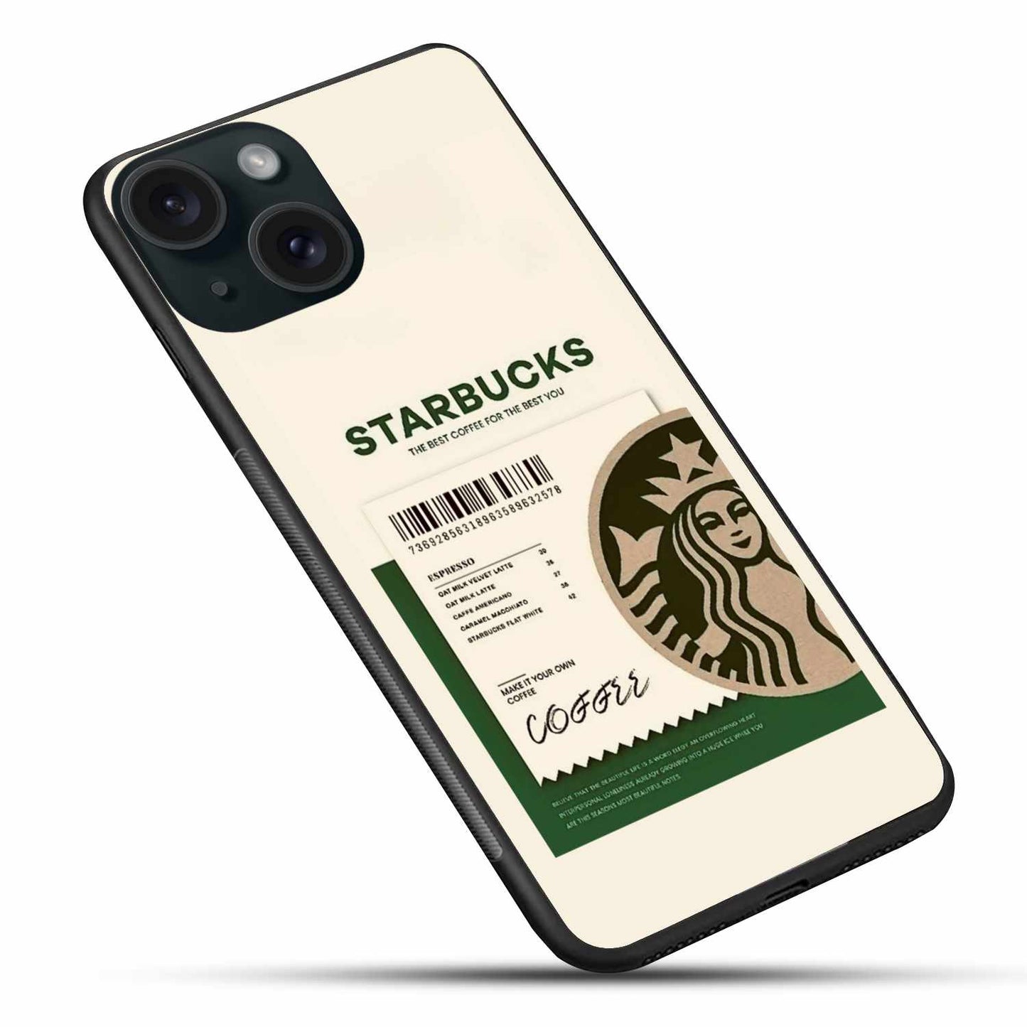 Minimalist Starbucks Receipt Original Glass Cover
