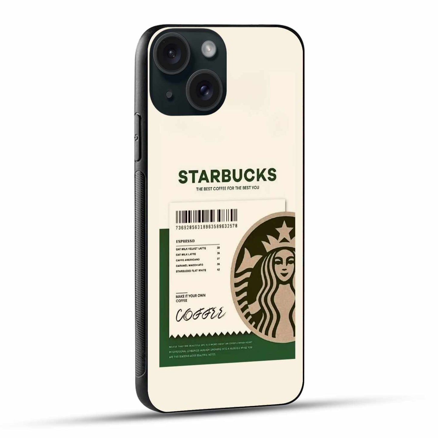 Minimalist Starbucks Receipt Original Glass Cover