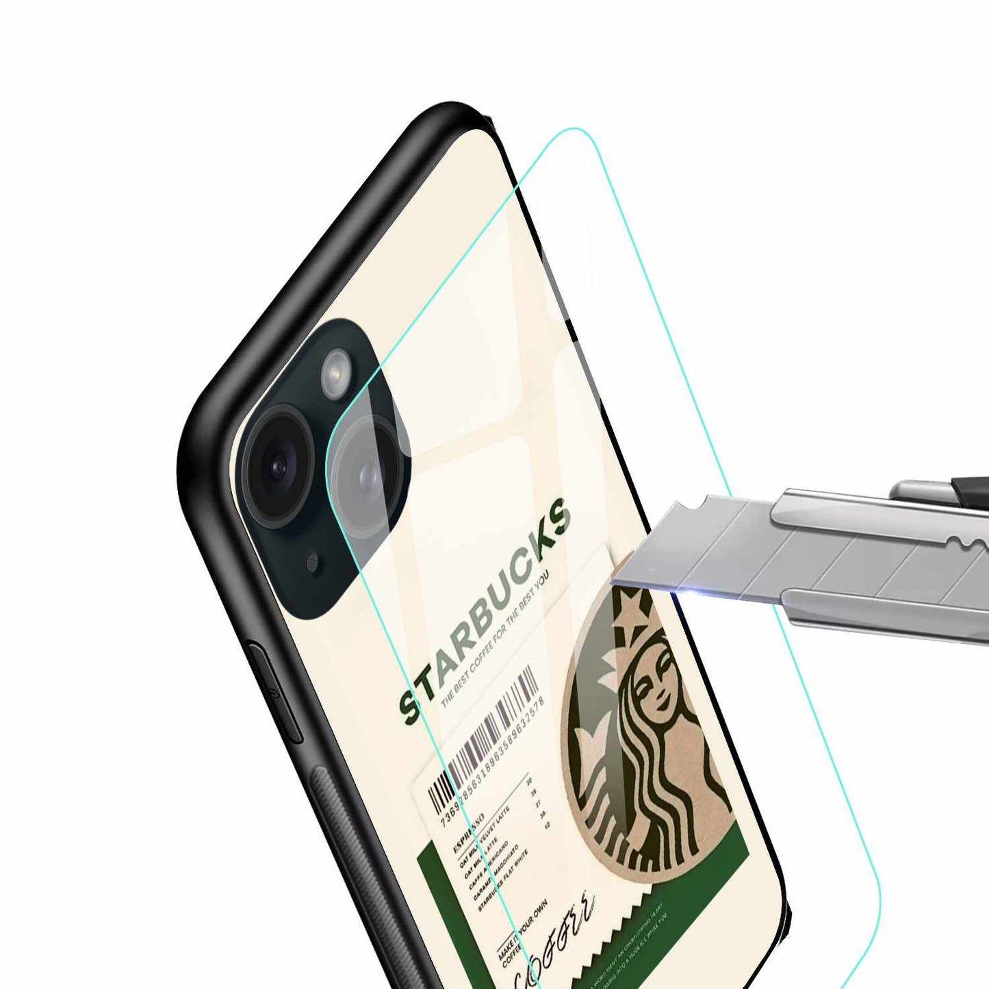 Minimalist Starbucks Receipt Original Glass Cover