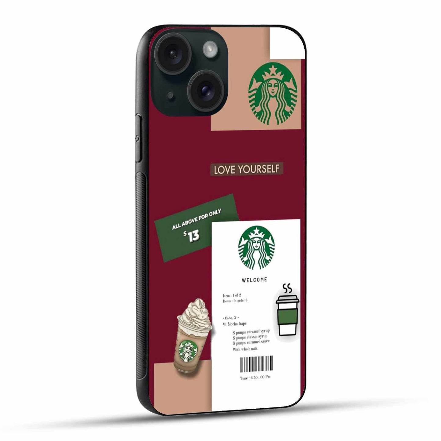 Starbucks Coffee Reciept Original Glass cover