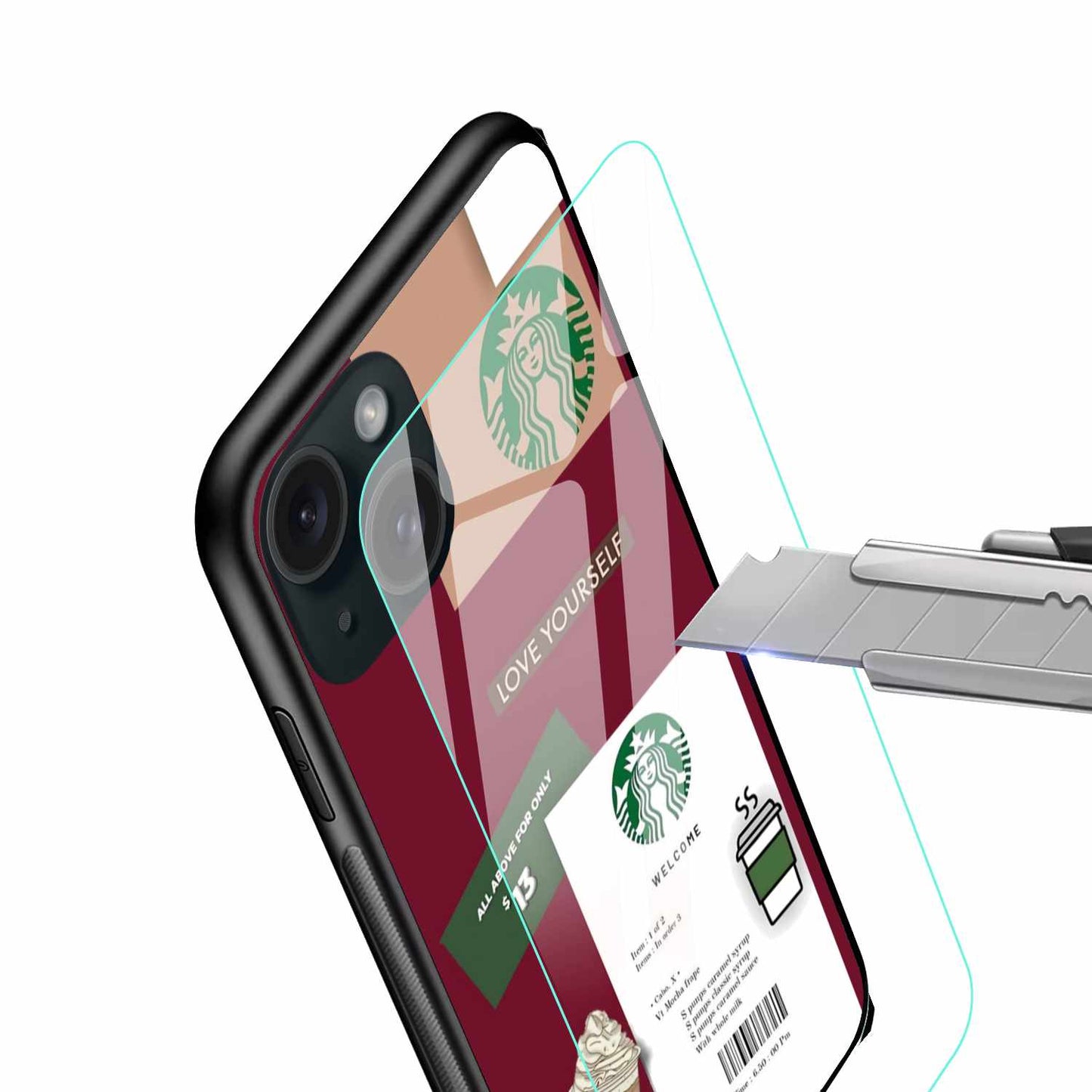 Starbucks Coffee Reciept Original Glass cover