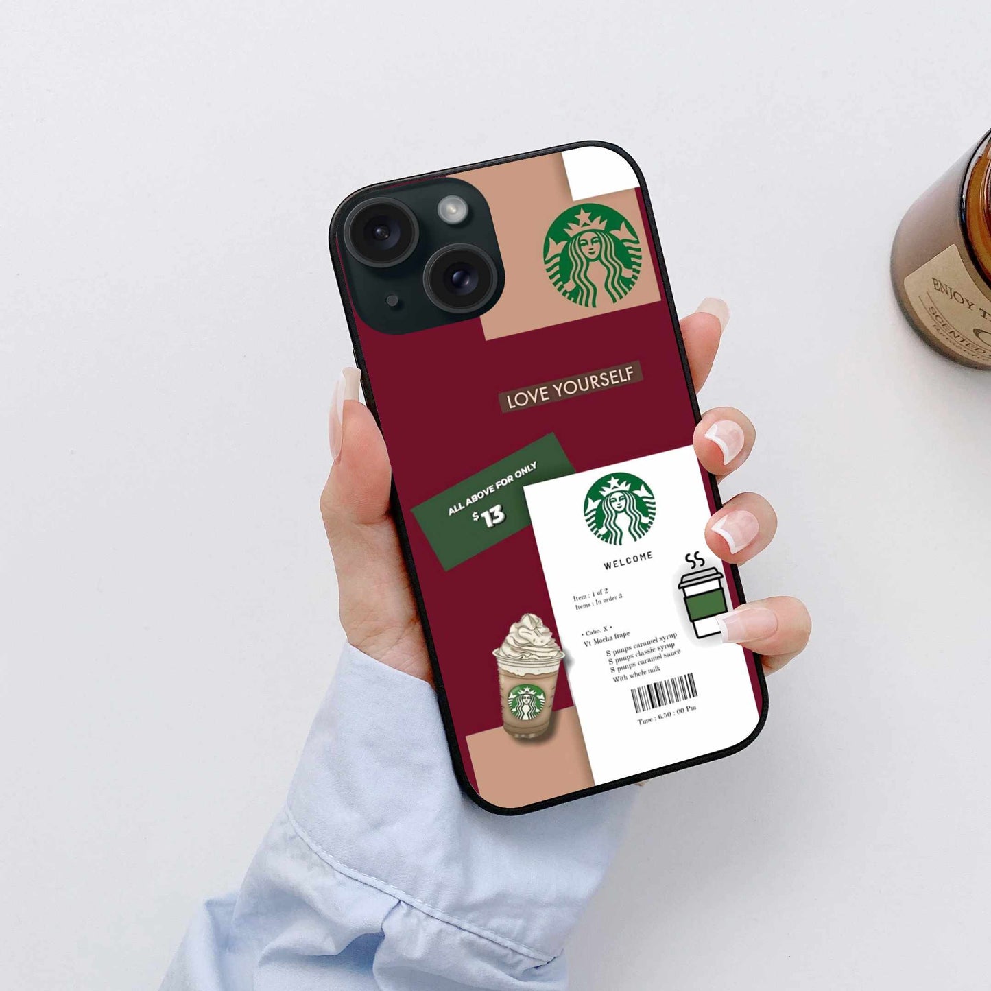 Starbucks Coffee Reciept Original Glass cover