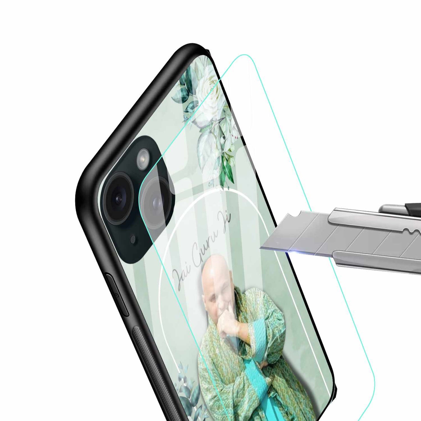 Jai Guru Ji Floral iPhone Cover – Spiritual Elegance & Divine Protection