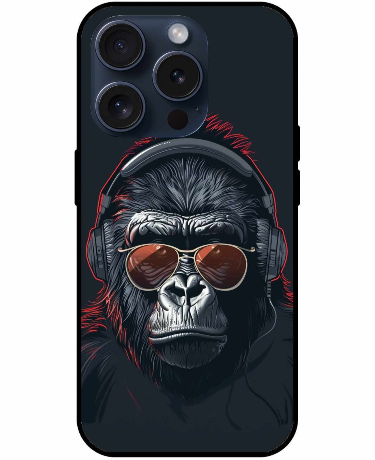 Gorilla With Glasses And Headphones Original Glass Cover