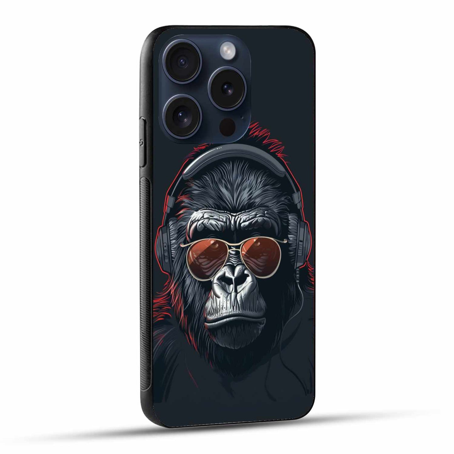 Gorilla With Glasses And Headphones Original Glass Cover