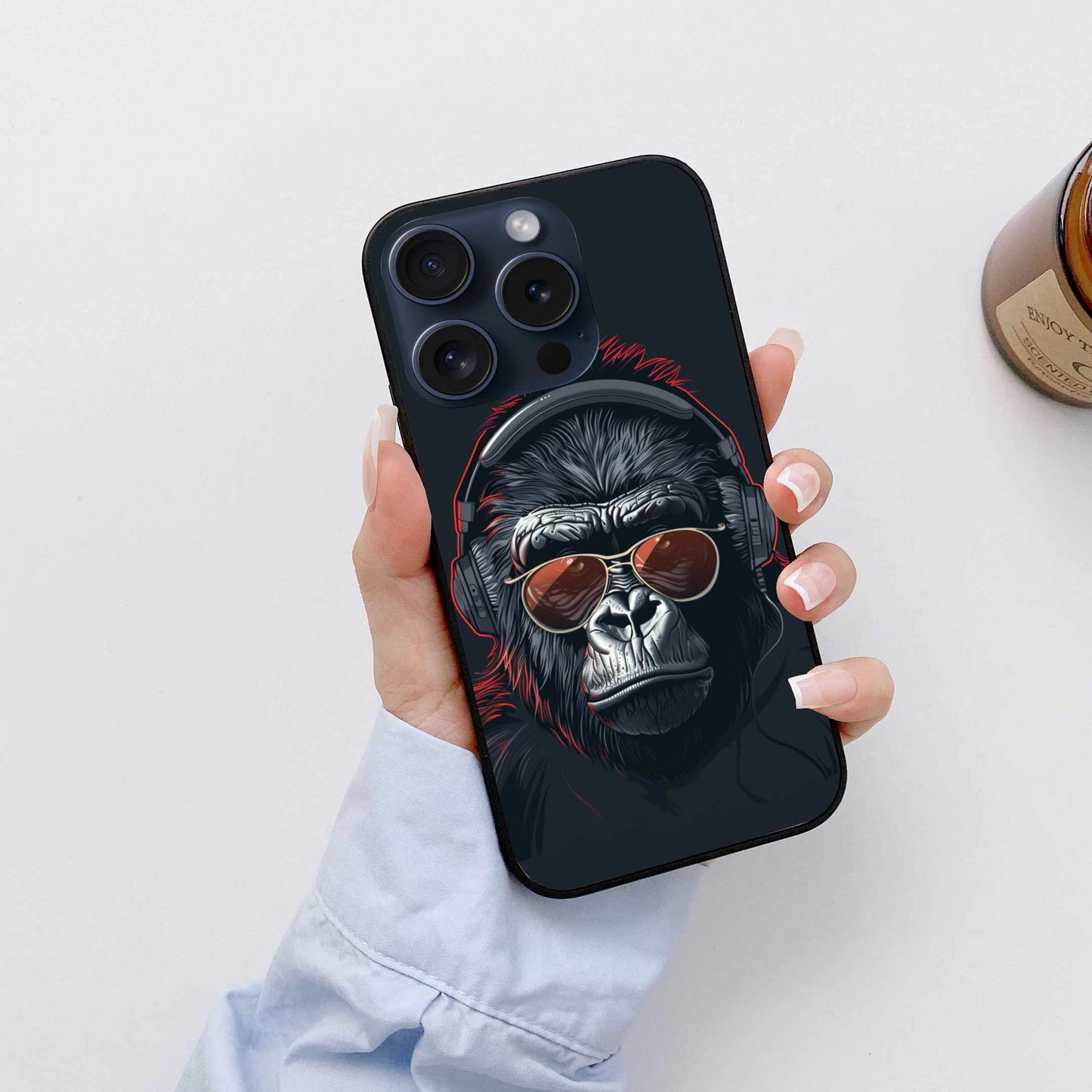 Gorilla With Glasses And Headphones Original Glass Cover