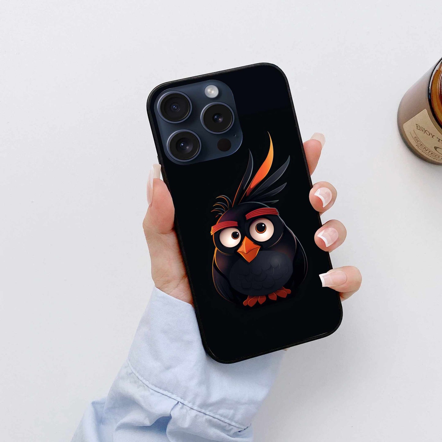 Angry Bird's Character Bomb Black Original Glass Cover