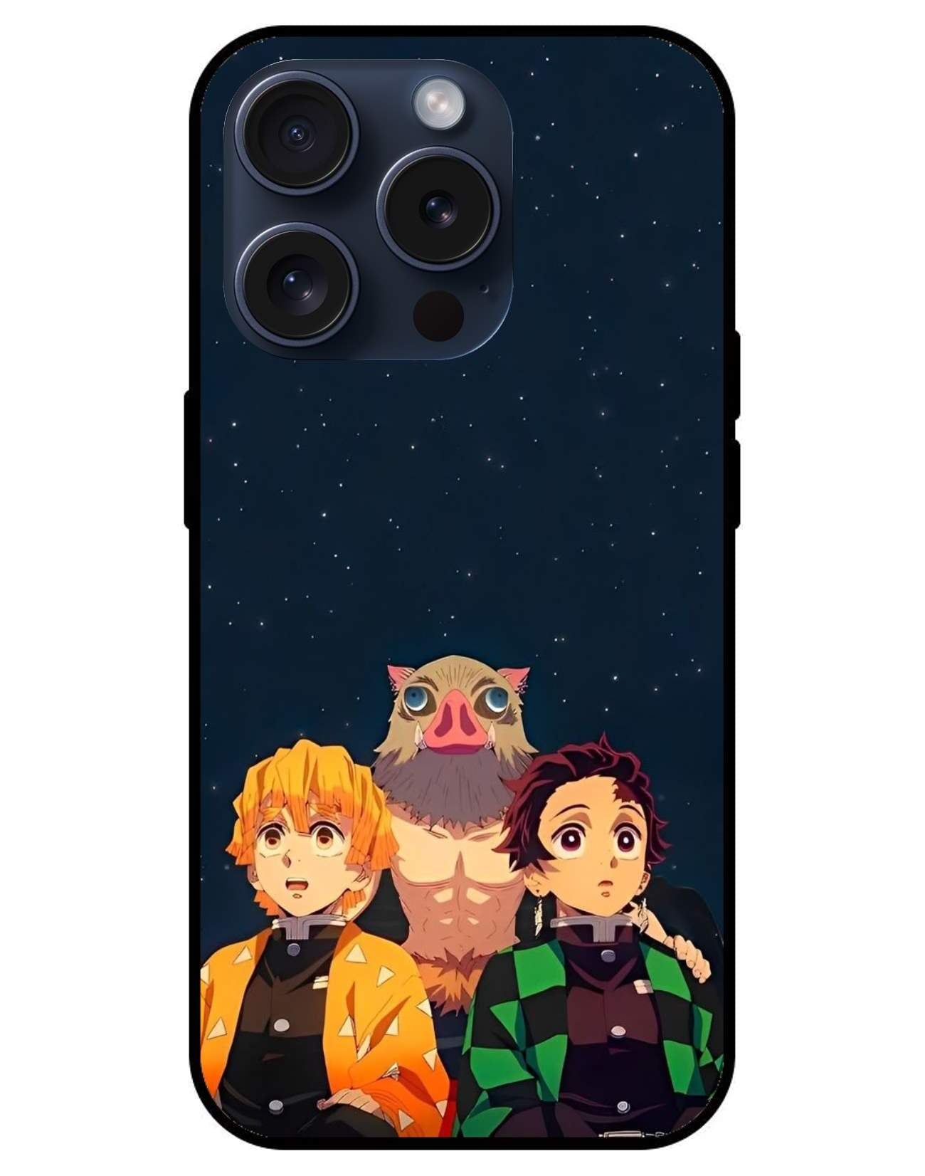 Inusuke tanjiro and zenetsu Demon Slayer Glossy Glass Back Cover