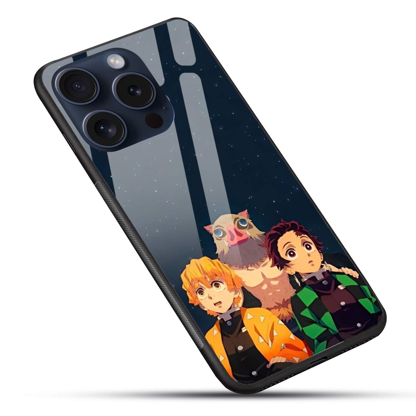 Inusuke tanjiro and zenetsu Demon Slayer Glossy Glass Back Cover