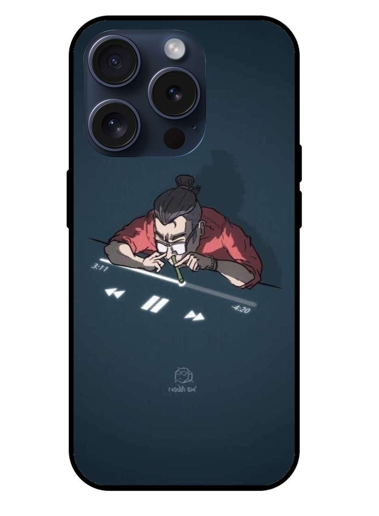 Music Aesthetic Cartoon Original Glass Glossy Finish Back Cover