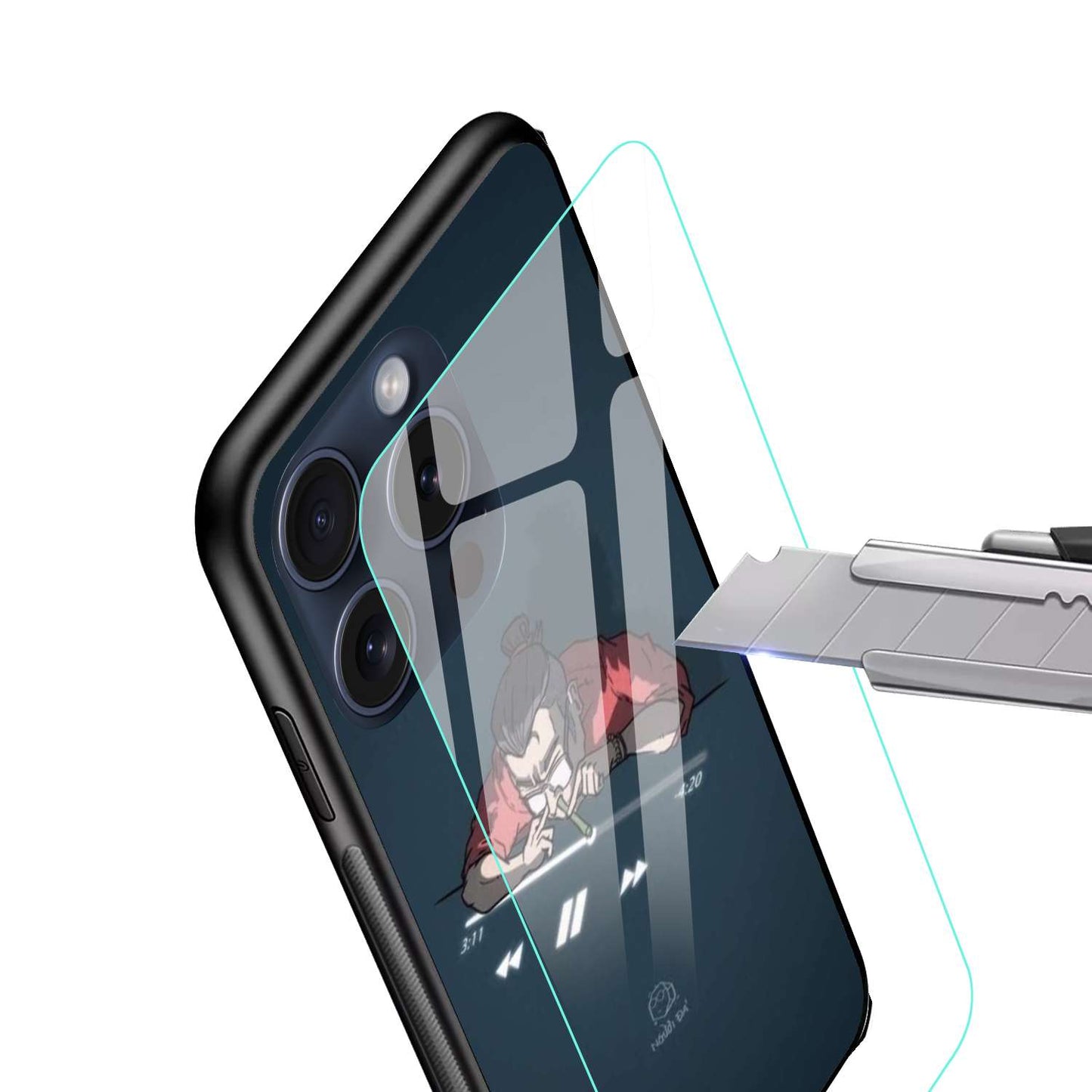 Music Aesthetic Cartoon Original Glass Glossy Finish Back Cover