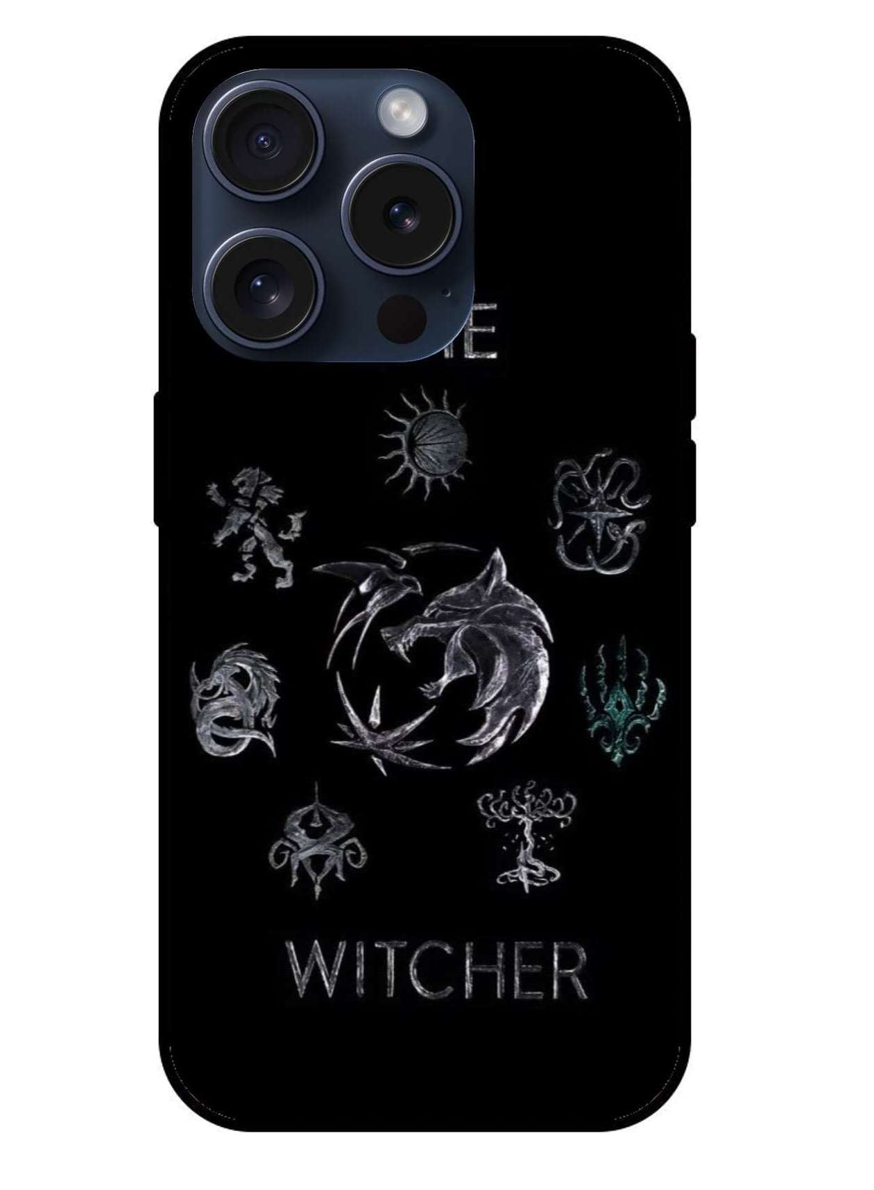 WITCHER BLACK Original Glass Glossy Finish Back Cover