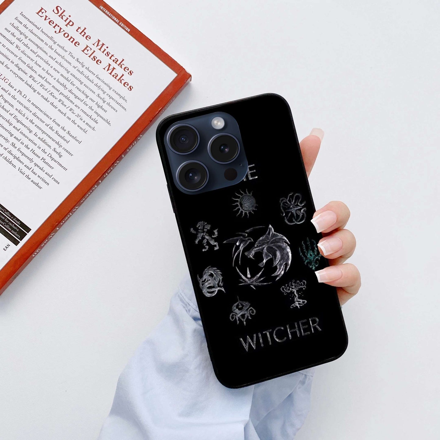 WITCHER BLACK Original Glass Glossy Finish Back Cover