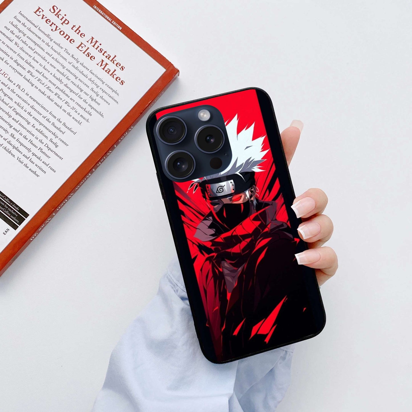 KAKASHI HATAKE Naruto Original Glass Glossy Finish Back Cover