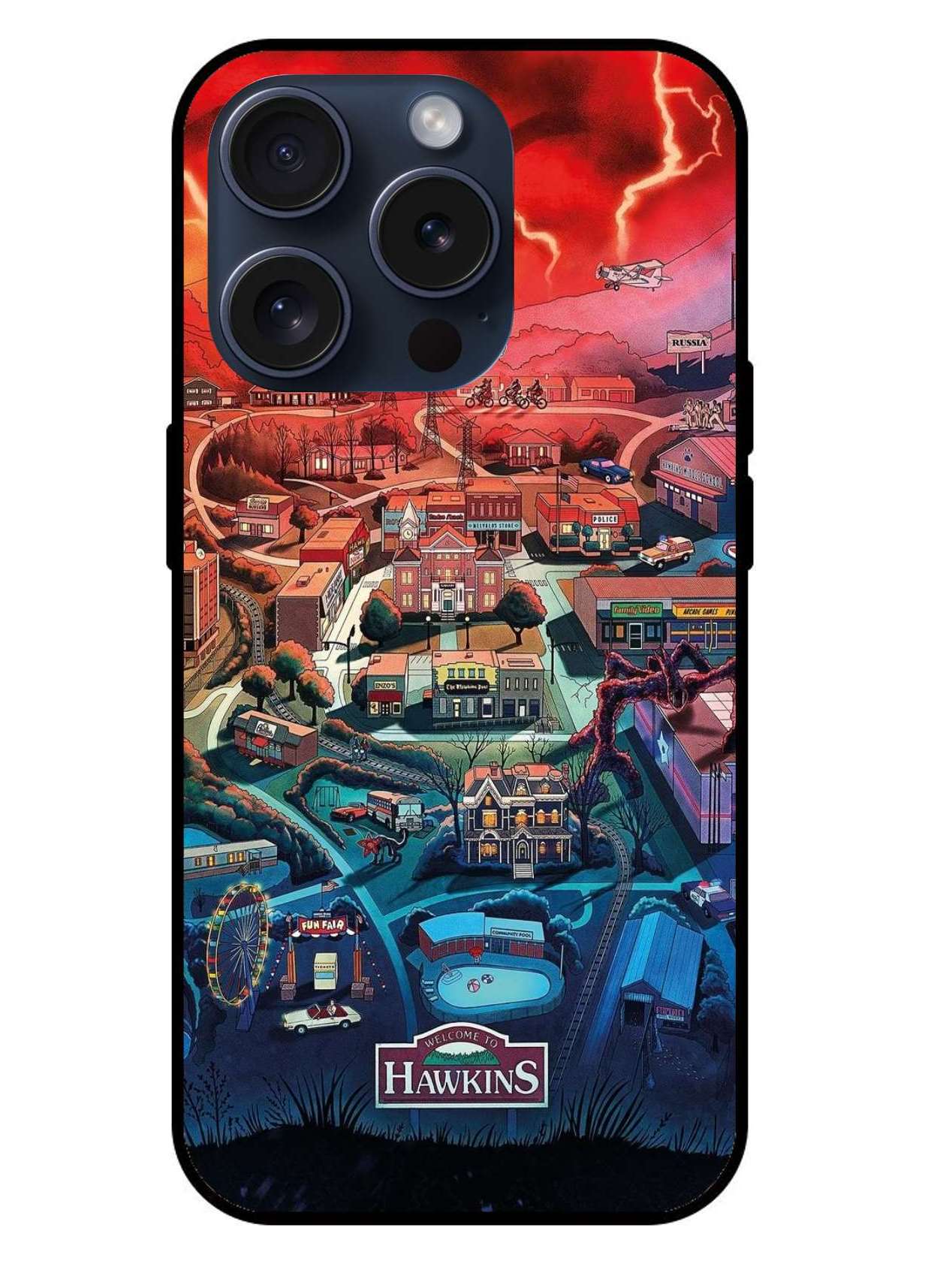 Stranger Things City Original Glass Glossy Finish Back Cover