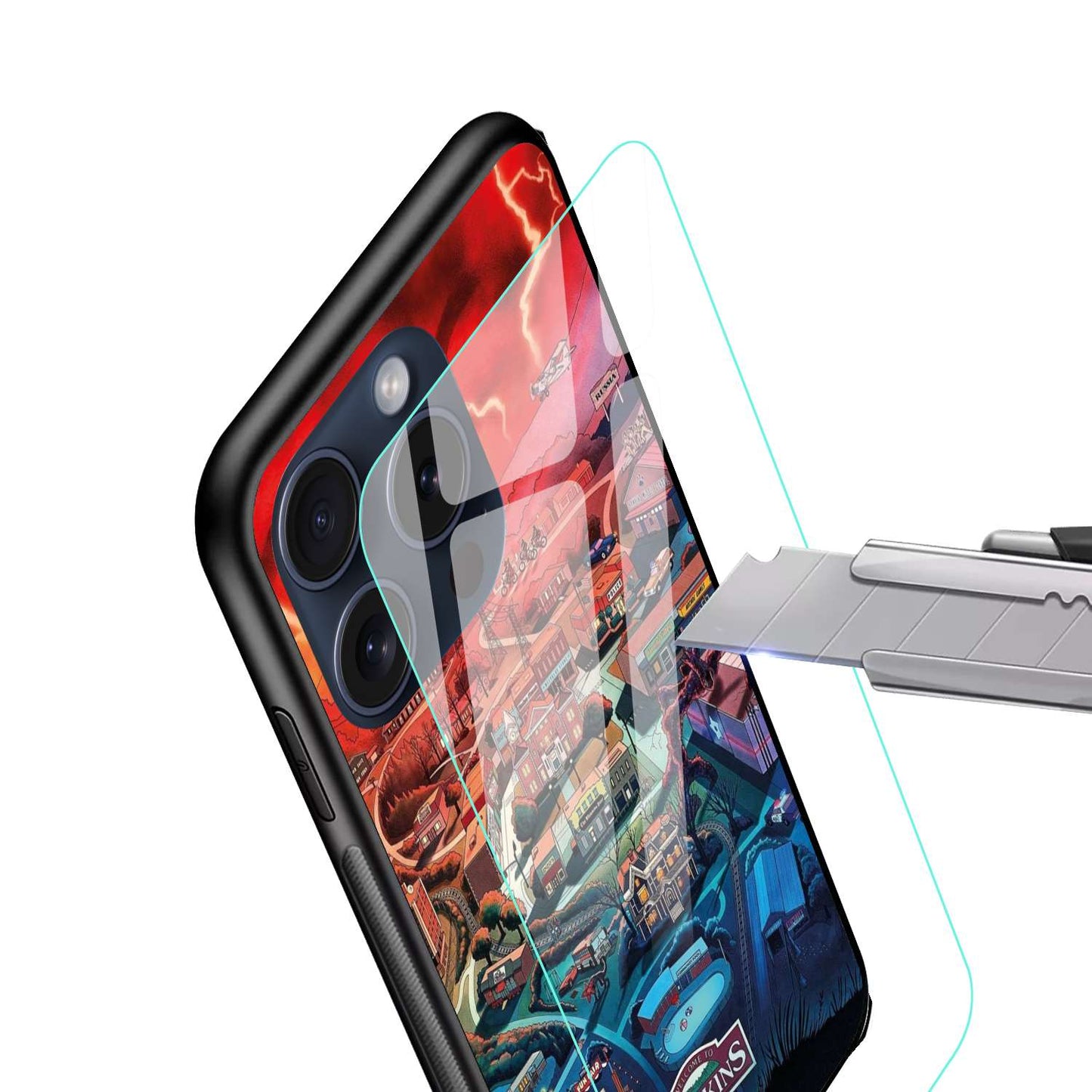 Stranger Things City Original Glass Glossy Finish Back Cover