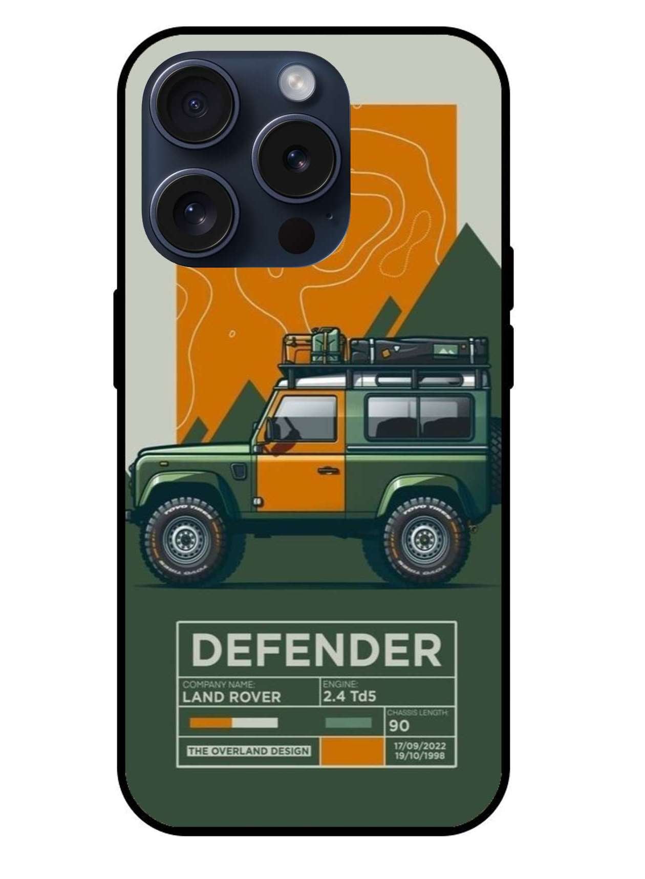 Defender Car Original Glass Glossy Finish Back Cover