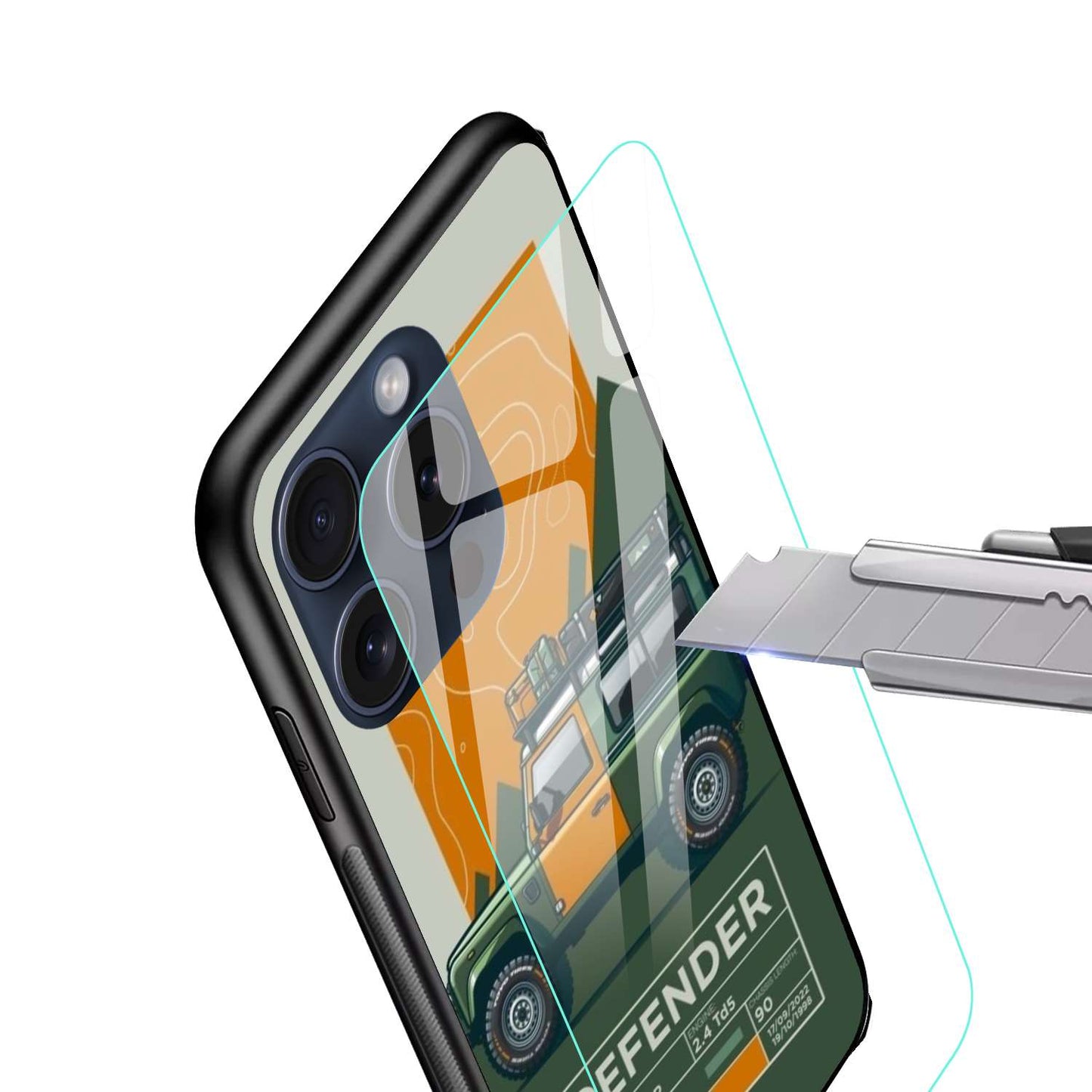 Defender Car Original Glass Glossy Finish Back Cover