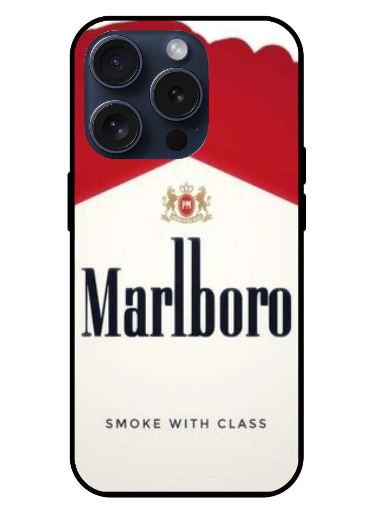 Marlboro Aesthetic Original Glass Glossy Finish Back Cover