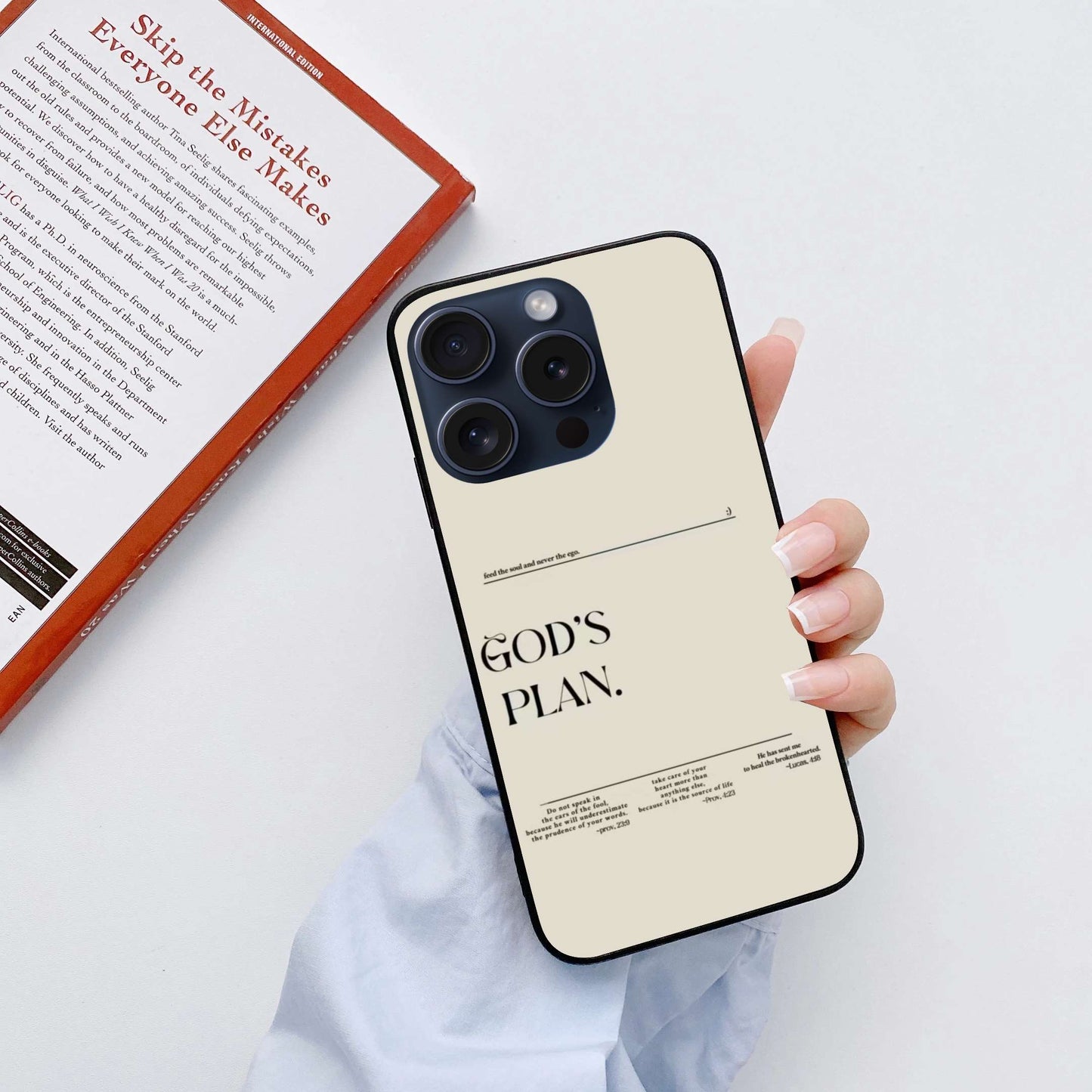 GOD'S PLAN Aesthetic Original Glass Glossy Finish Back Cover