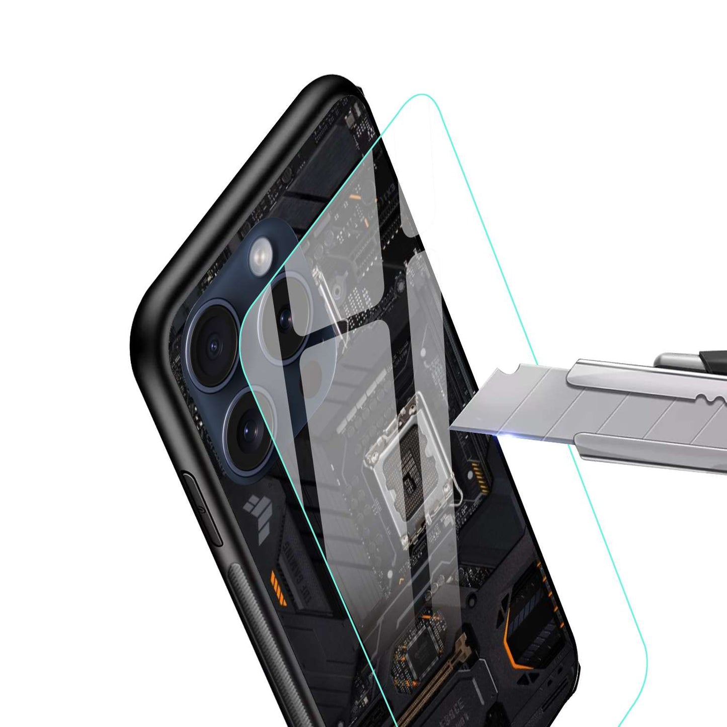 motherboard design Original Glass Glossy Finish Back Cover