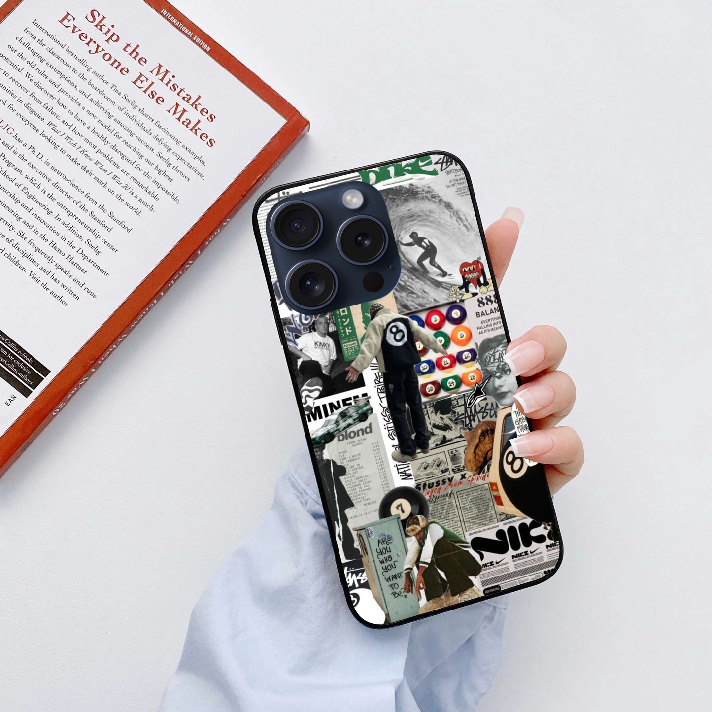 8 Pool Aesthetic Original Glass Glossy Finish Back Cover