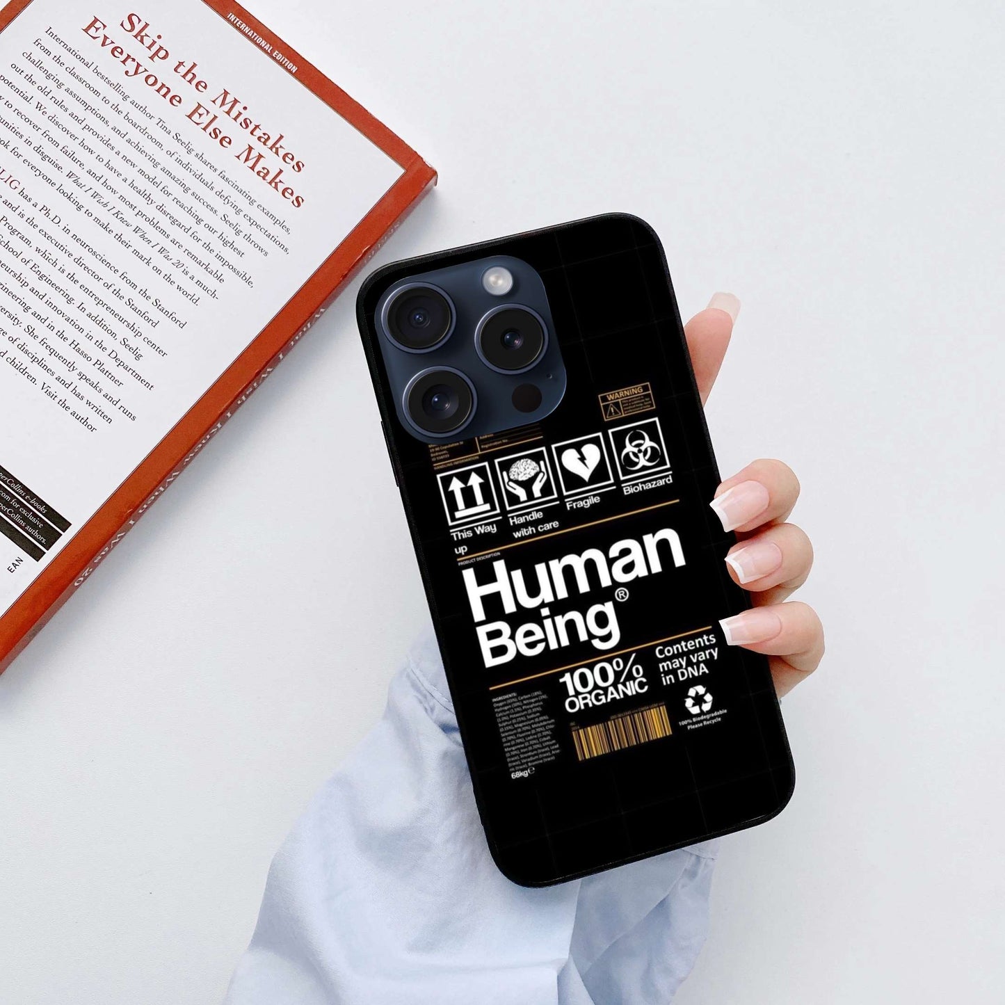 Being Human Aesthetic Original Glass Glossy Finish Back Cover