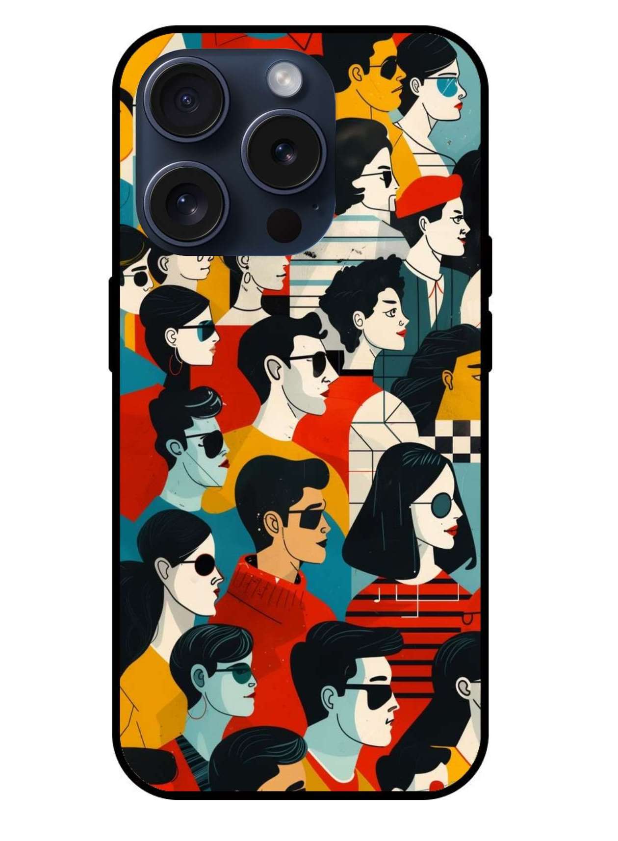 Trippy People Colorful Original Glass Glossy Finish Back Cover
