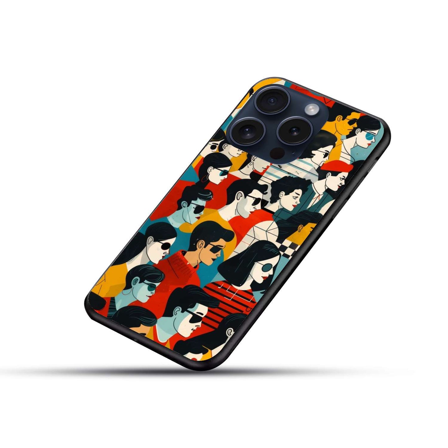 Trippy People Colorful Original Glass Glossy Finish Back Cover