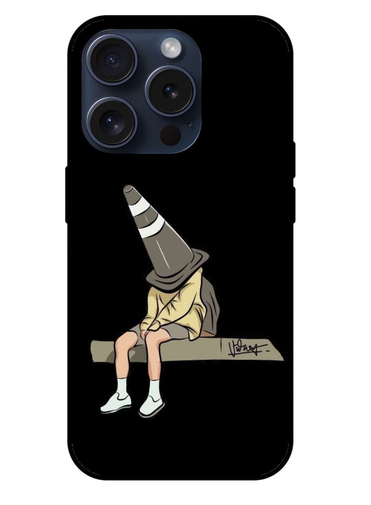 Traffic Cone Boy Original Glass Glossy Finish Back Cover