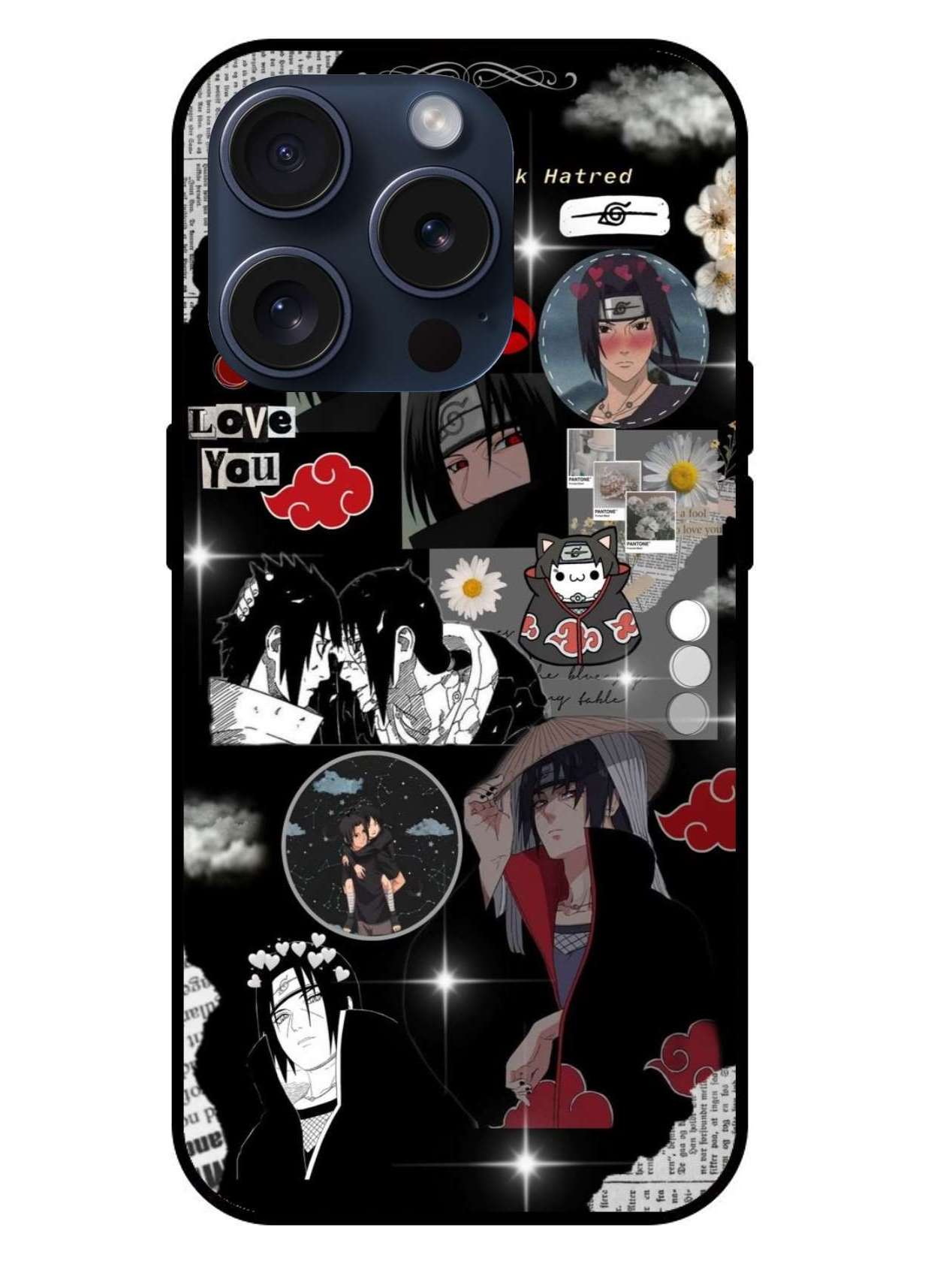 Itachi Uchiha Naruto Original Glass Glossy Finish Back Cover