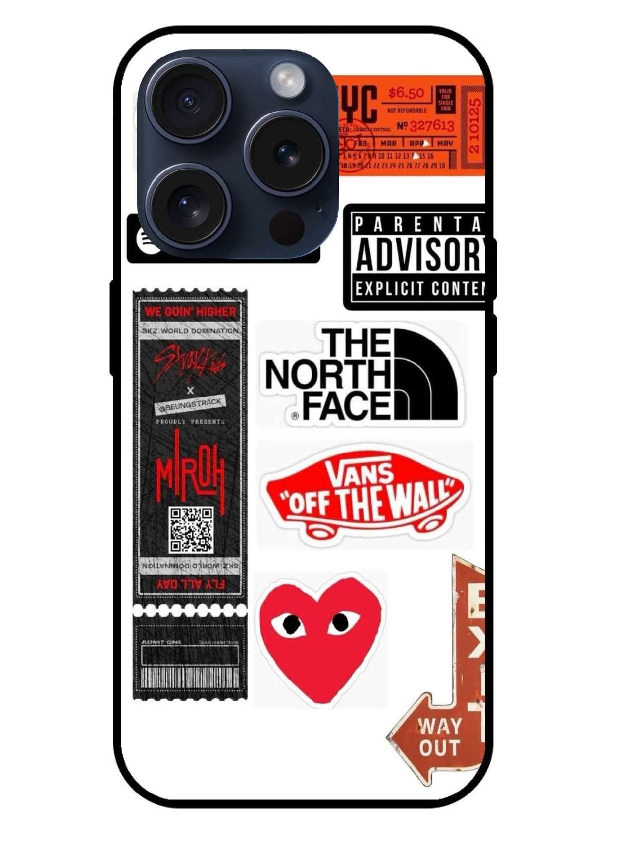 Stickers Aesthetic Original Glass Glossy Finish Back Cover