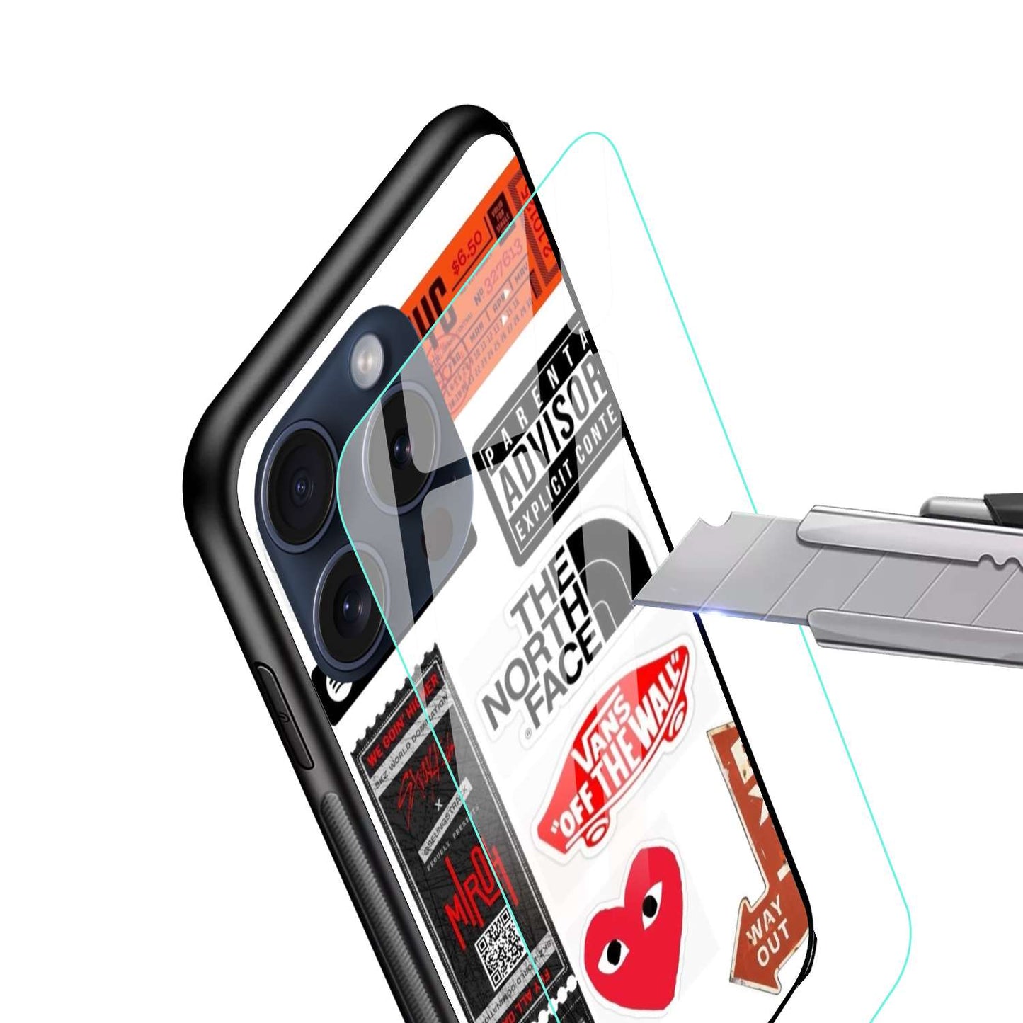 Stickers Aesthetic Original Glass Glossy Finish Back Cover