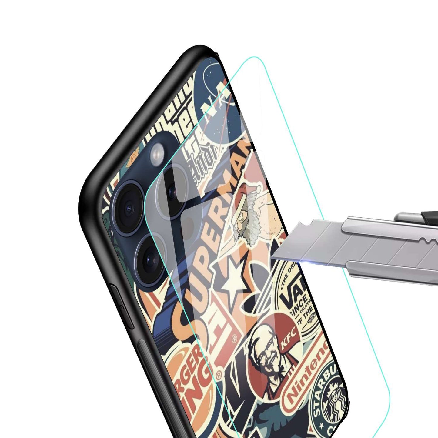 Stickers Aesthetic Original Glass Glossy Finish Back Cover