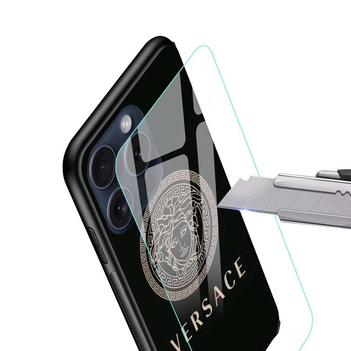 Versace Aesthetic Original Glass Glossy Finish Back Cover