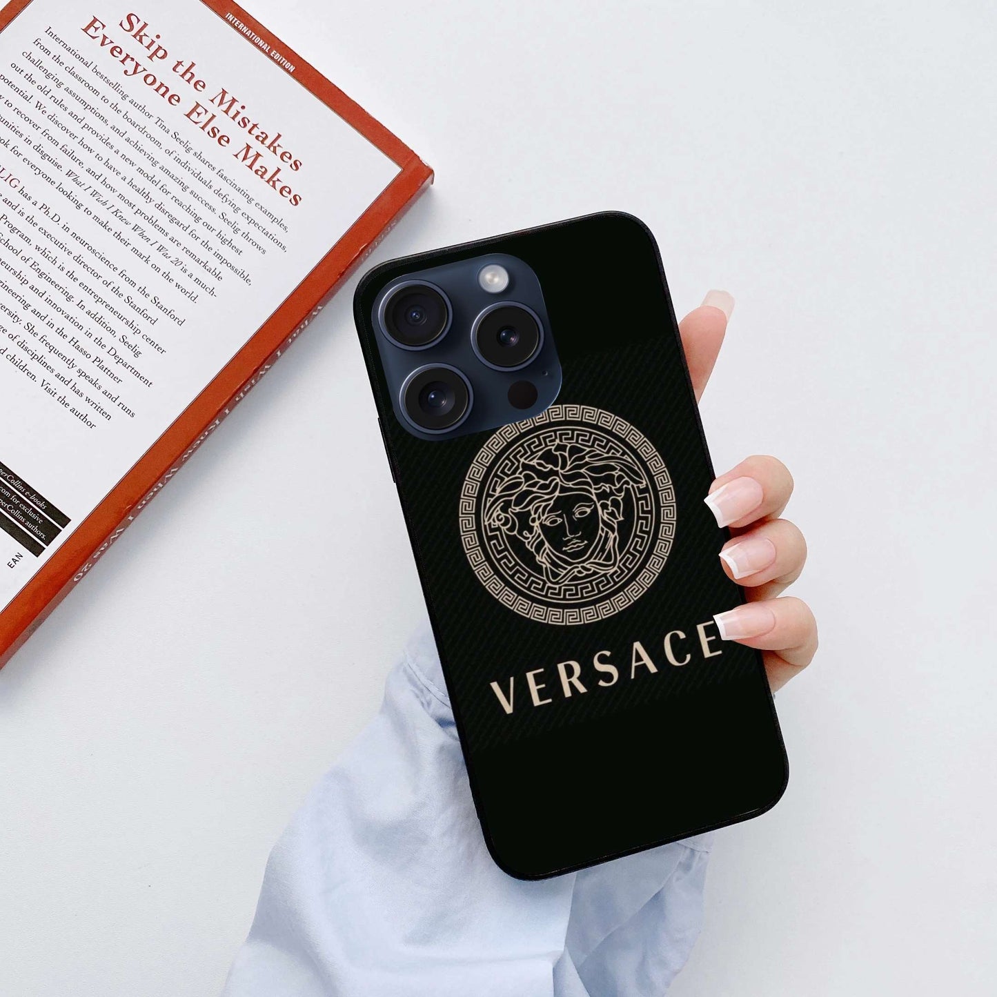 Versace Aesthetic Original Glass Glossy Finish Back Cover